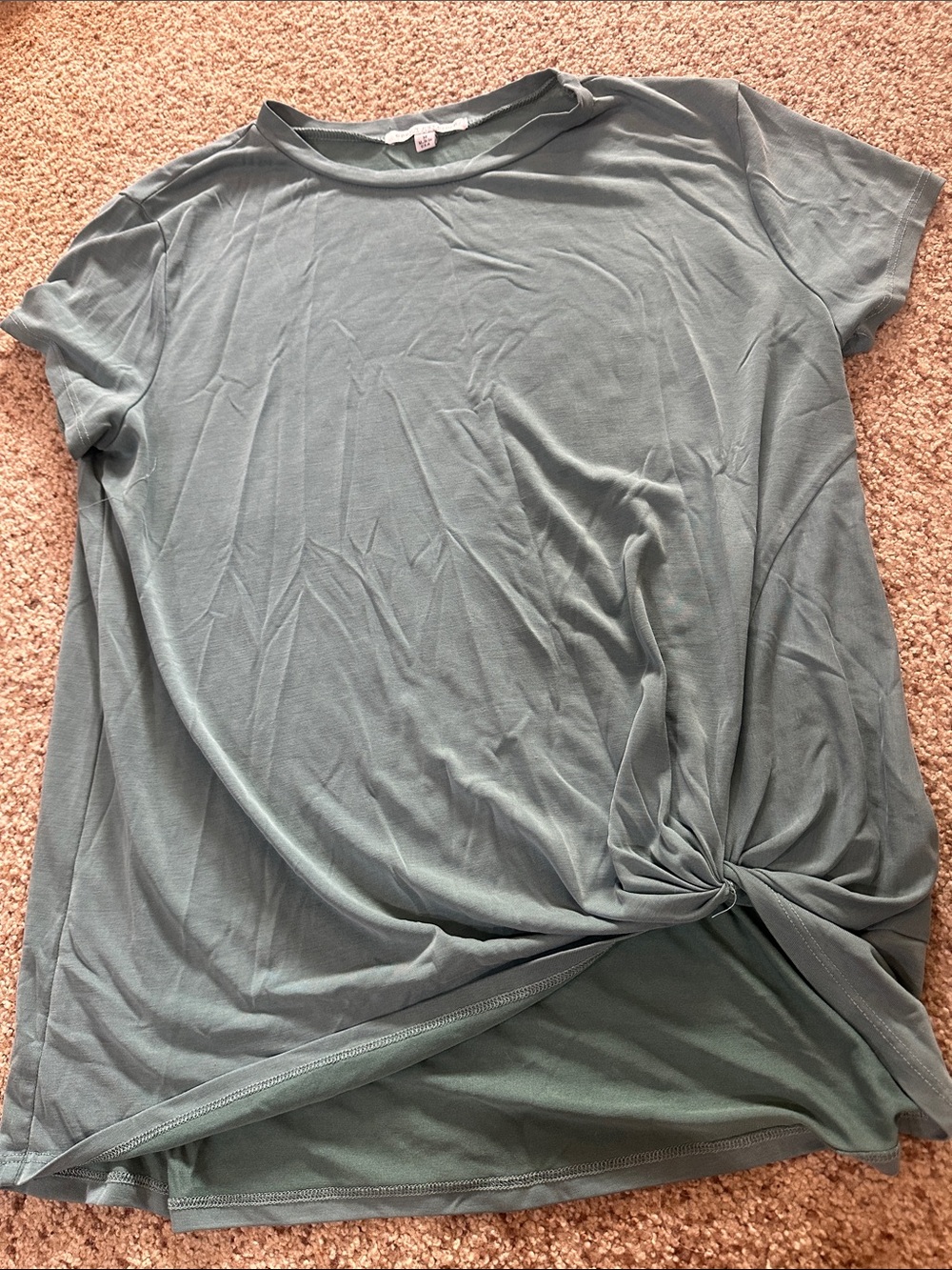 Green Envelope Sage Twist-Front Short Sleeve Tee